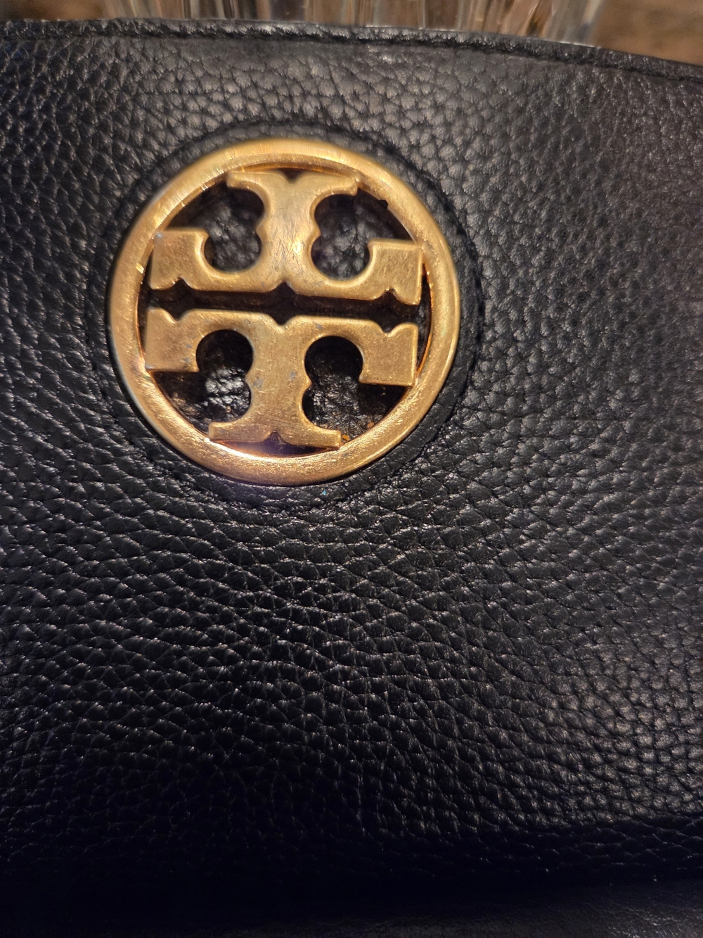 Tory Burch Black Leather Crossbody and Wristlet with Gold Logo - Picture 2 of 6